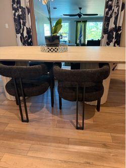 4 Modern Black Dining Room Chairs