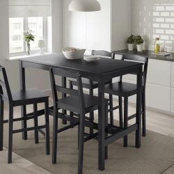 High Dining Table And 4 Stools 