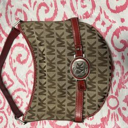 Micheal Kors Shoulder Red-trimmer Bag