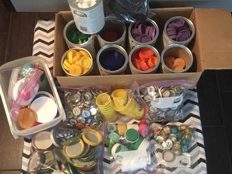 Plastic And Metal Caps For Artwork Projects