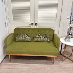 Small Velvet Couch, 55" Accent Sofa, Mid Century Modern Velvet Fabric Couch, D-33