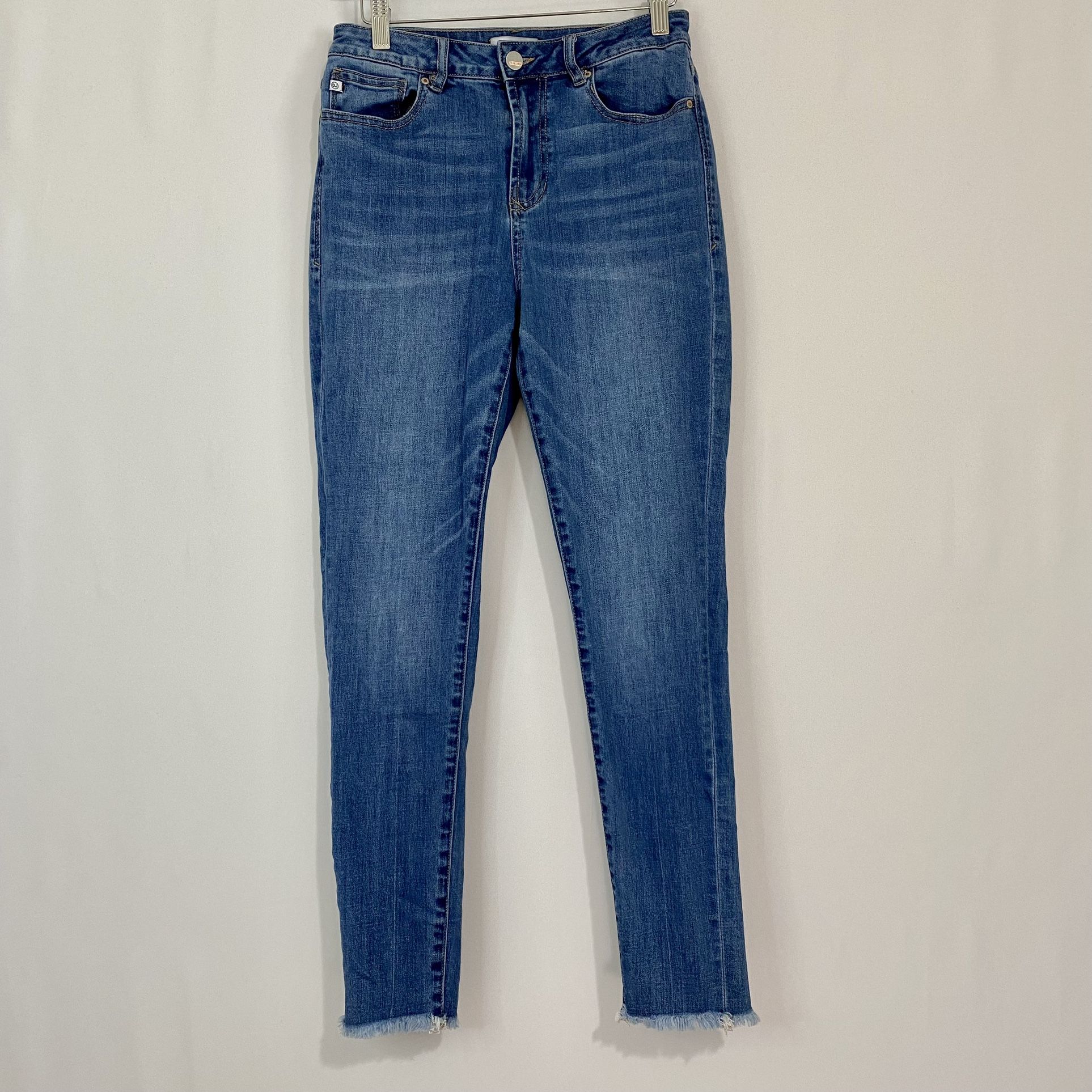 Dear John Women’s High Rise Skinny Raw Hem Denim Jean Medium Wash Size 27 EUC