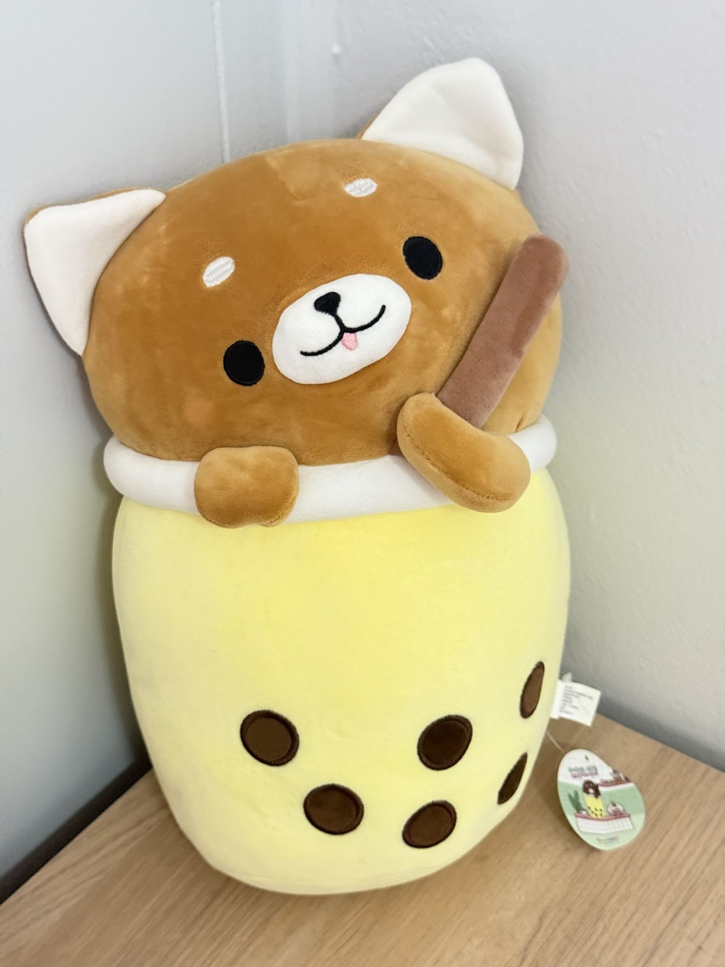 Large Yellow Boba Cat Plushie