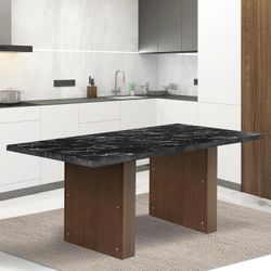 Black marble-look top Dining Table