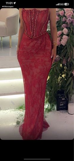 Red Crystal Corset Mermaid Gown – XS/S | Like New