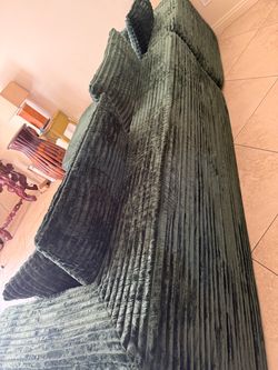 Deep green sofa L shaped