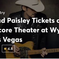 2 Brad Paisley Tickets Tonight Thursday Encore 
