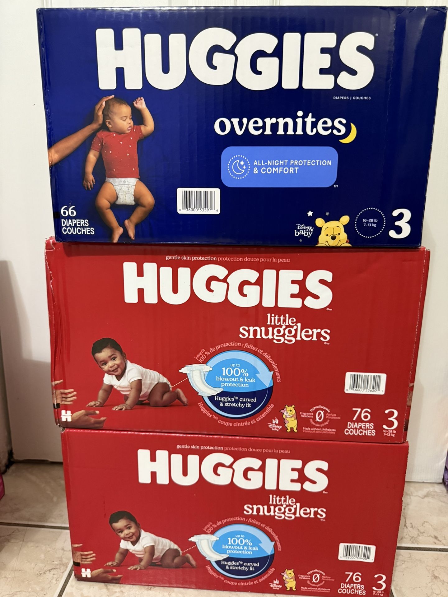 Huggies Baby Diaper Size 3 (66 count) and Size 3 (76 count) all 3 x $67