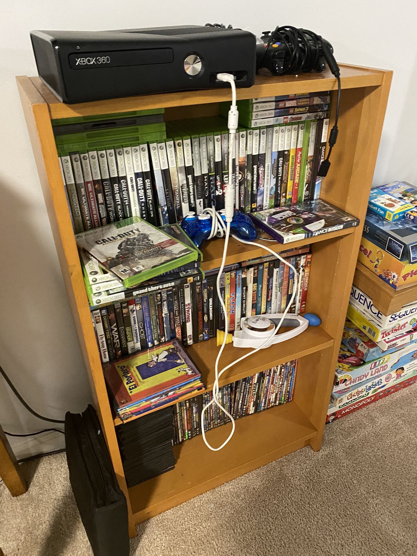 2. storage shelves for games or anything
