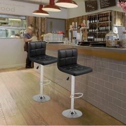 2 Black Bar Stools Brand New