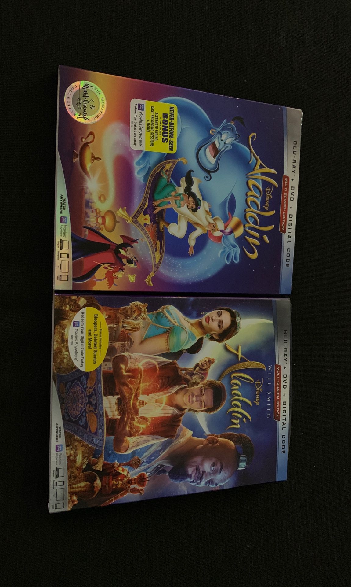Aladdin Animated & Live Action Blu-Ray + DVD + Digital Code