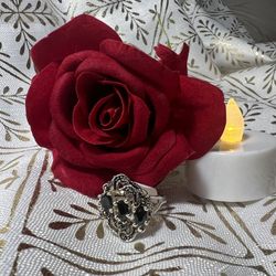 Anillo Con Diamantes Negros 