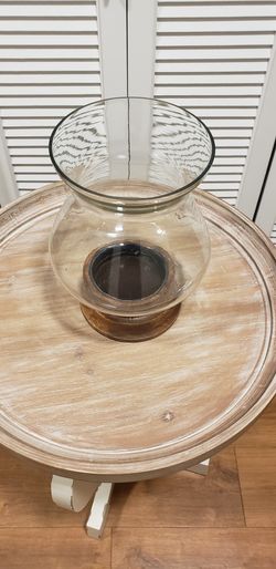 Wood And Glass Candle Holder
