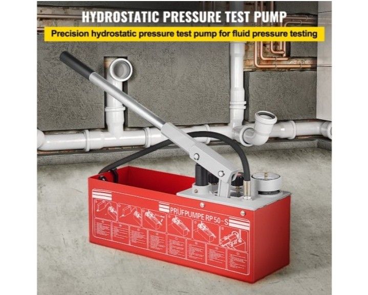 Hydrostatic Pressure Test Pump, Test Up to 60 bar/860 psi, 3.2 Gallon Tank, Hydraulic Manual Water