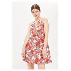 Topshop Sleeveless Floral Jacquard Mini Dress Sz 4