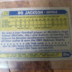 Rookie Bo Jackson Card