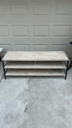 Tv Stand light beige and black $30