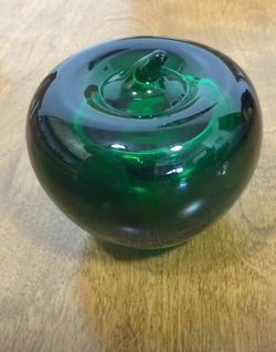 Transparent Apple glass paperweight