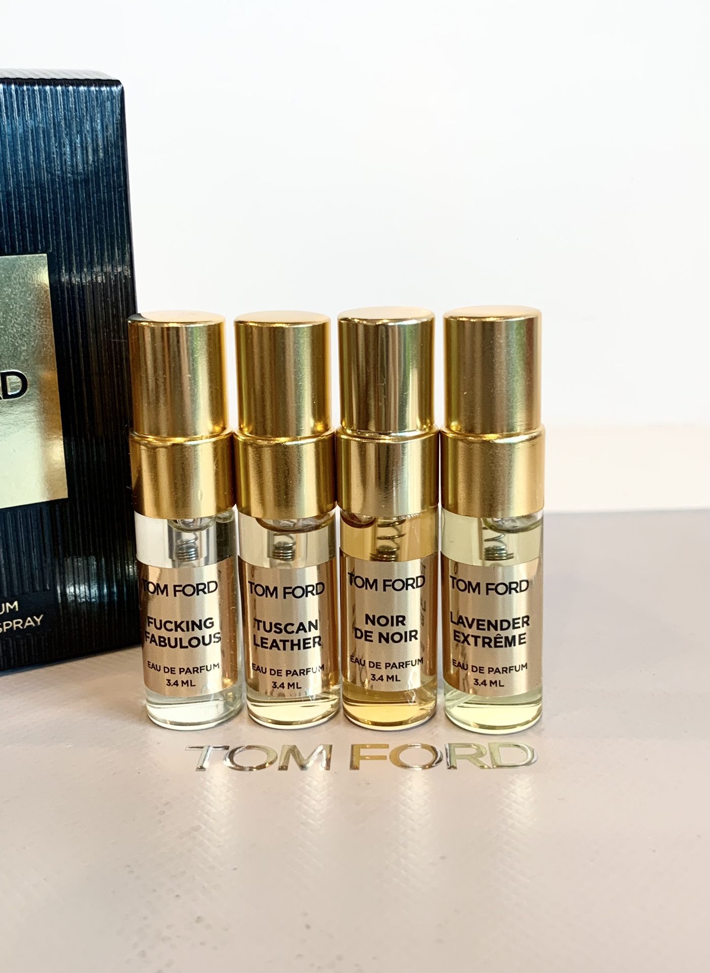 Tom Ford 4 Perfumes Fabulous, Tuscan Leather, Noir De Noir, Lavender Extreme