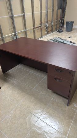 Mahogany Office Desk with Two Drawers