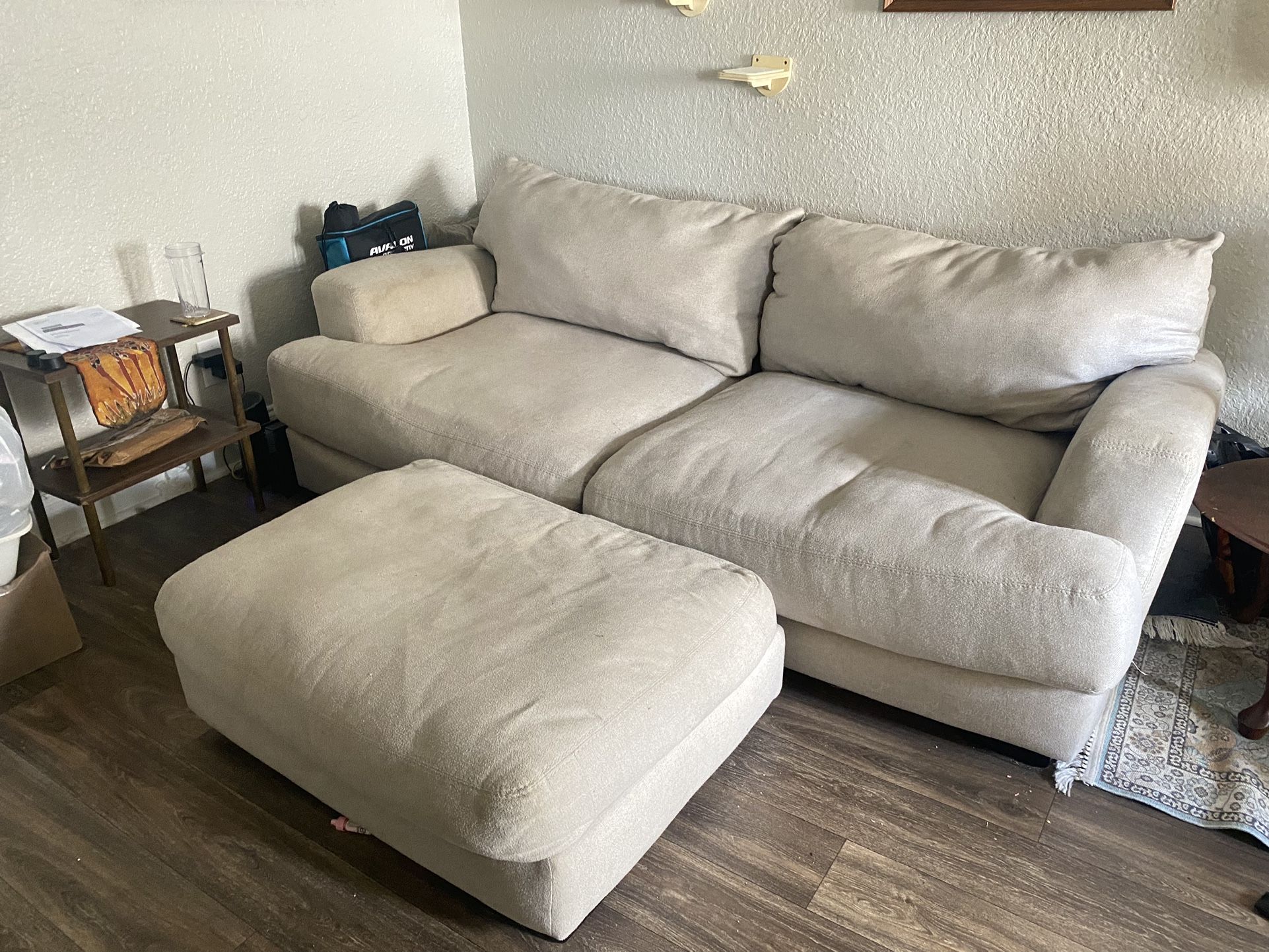 COUCH , OTTOMAN & LARGE ARMCHAIR