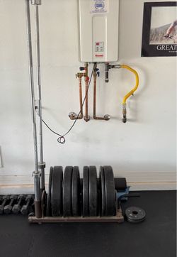 Weight Plate Storage Rack with Bar Storage