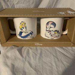 Rae Dunn & Disney Alice In Wonderland And Cheshire Cat Mugs BNWT + FREE Disney GIFT 
