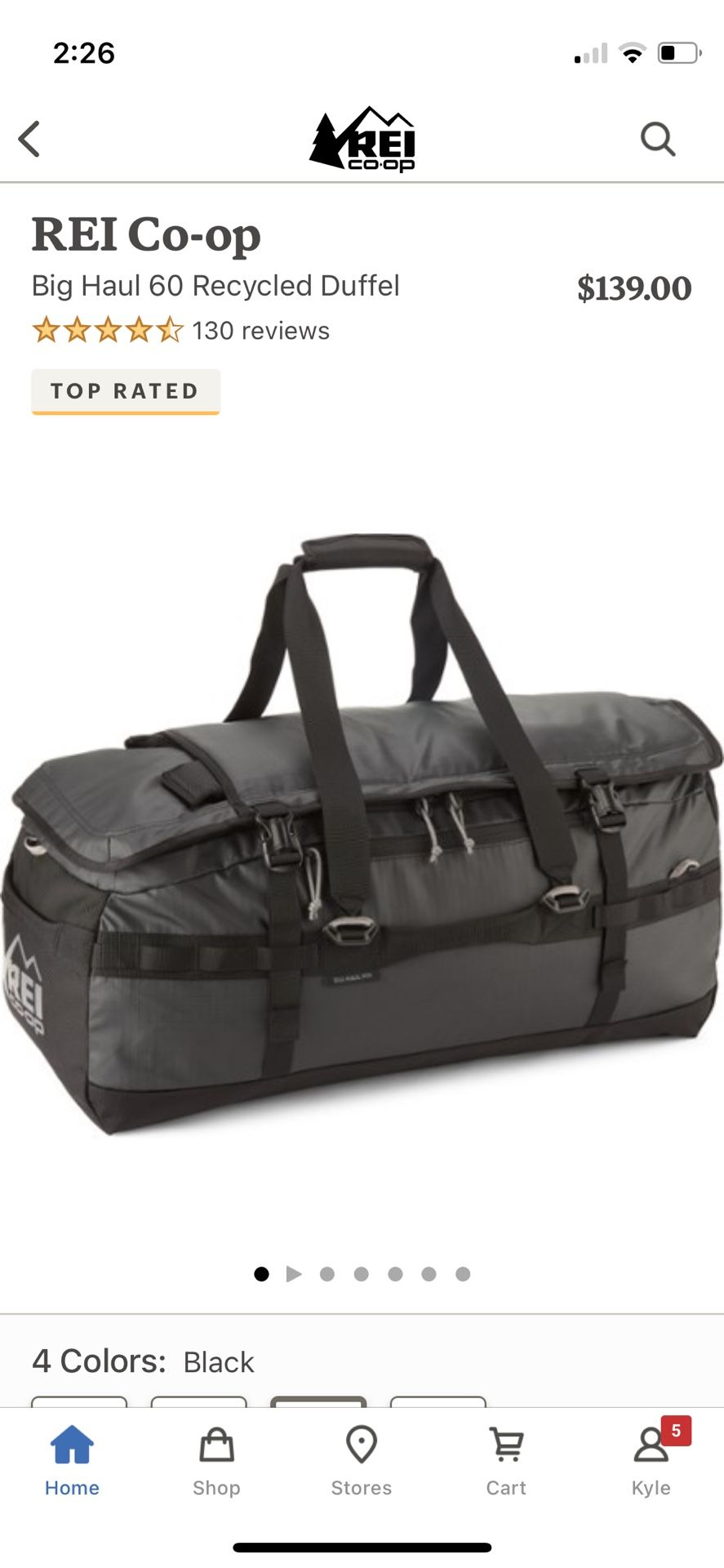 REI Co-Op Big Haul 60L Duffle Bag (Backpack)