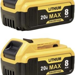 2  Pack 8000mAh Replacement for DeWalt 20V Max Battery for Power Tools