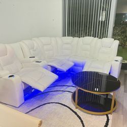 Sectional recliner white