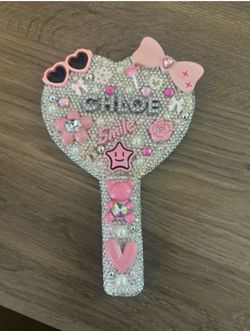 Personal embellished hand mirror