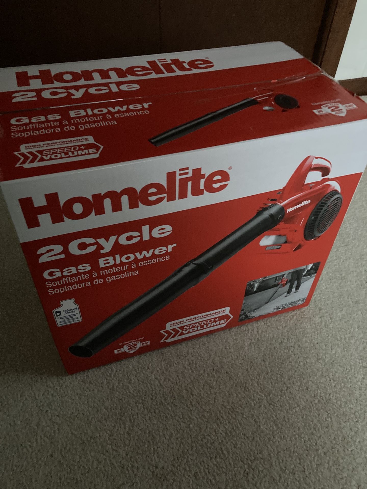 New In Box Homelite Gas Leaf Blower