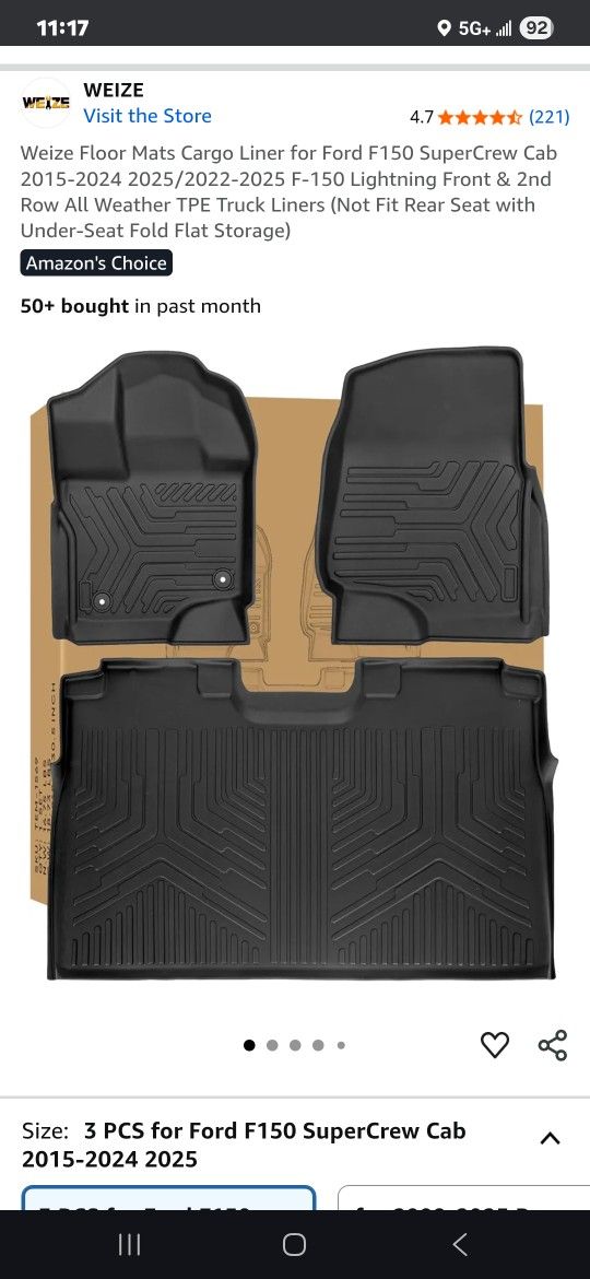 .Ford F150 Supercrew All Weather Mats brand new