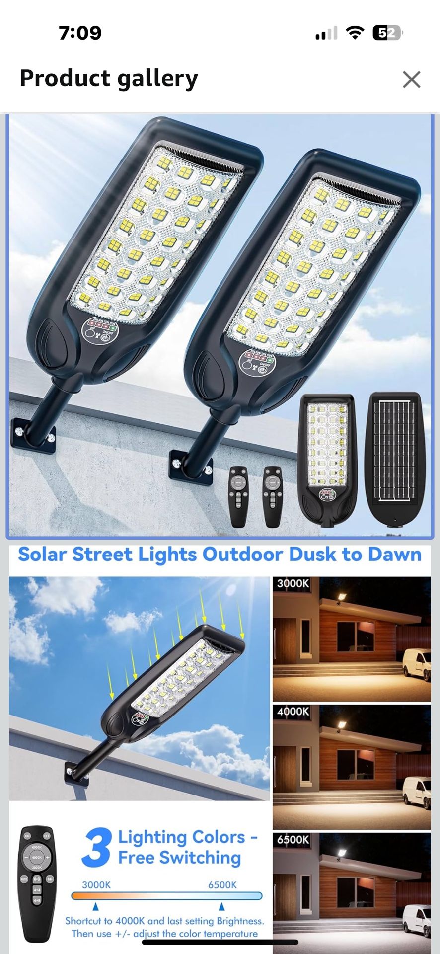 Brand New Set Of 2 Outdoor Solar Flood Lights, 4 Modes, 3 Color Temp, 30000LM