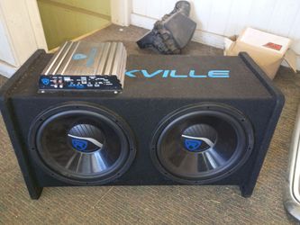 Dual 12" Vented Subwoofer System, 1200W Peak, Mono Amplifier