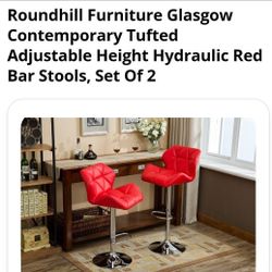 Adjustable Tufted Bar Stools 