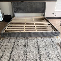 King Bed Frame Dark Grey