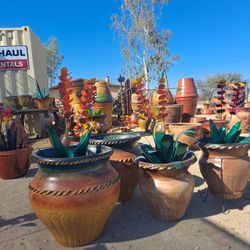 Metal Yard Art, BIRDBATHS & POTTERY 🌵 🌺 
