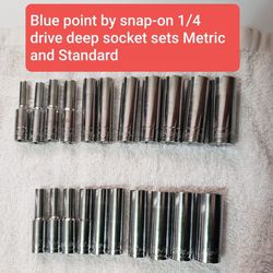 Blue point by snap-on 1/4 drive 6 point  socket sets Metric and Sae