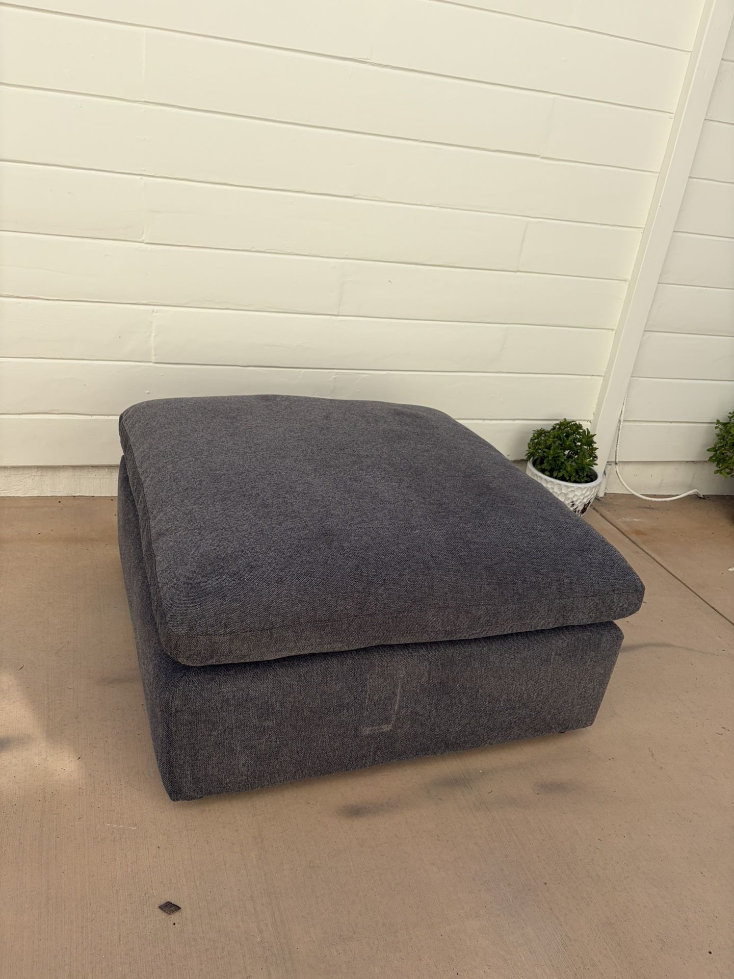 Large Gray Blue Ottoman Coffee Table 