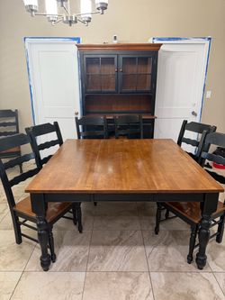 Dining table and hutch