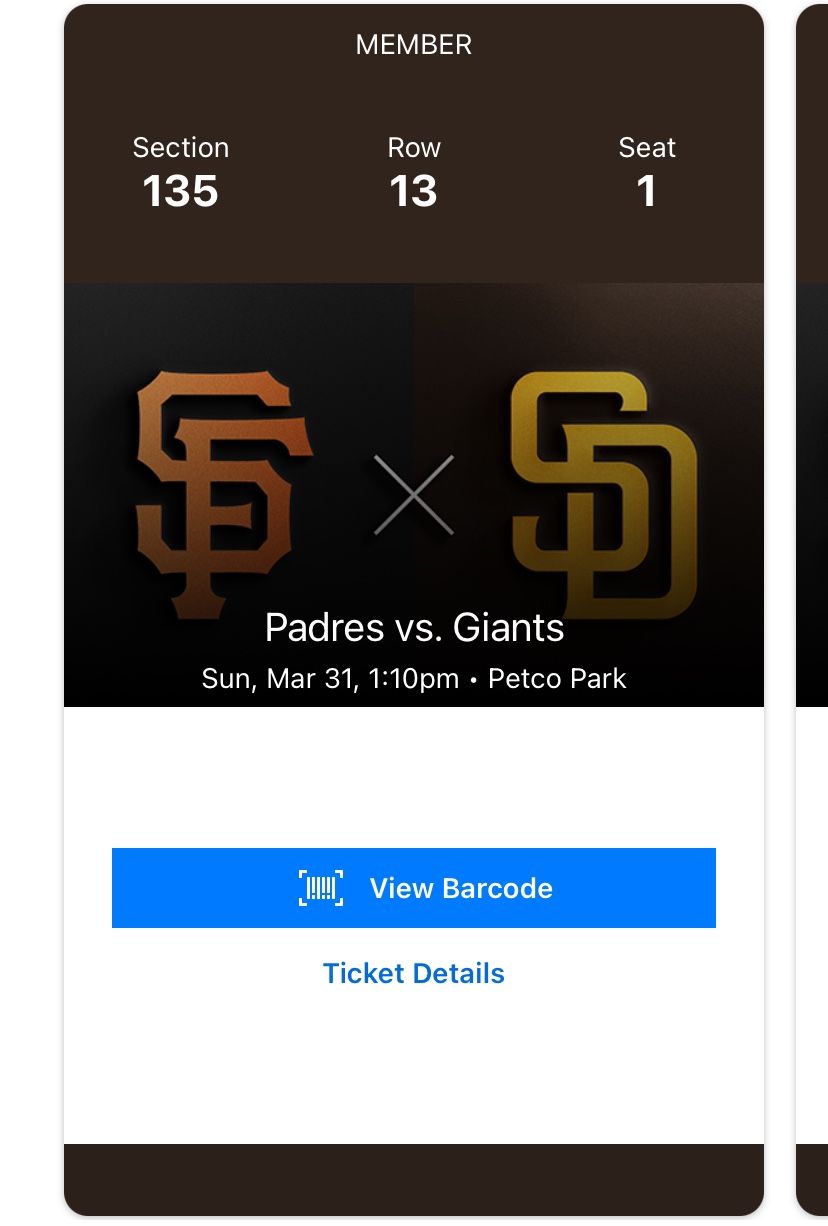OPENING WEEKEND: Padres Vs Giants SUNDAY
