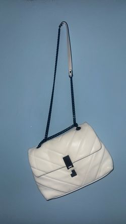 White Quilted Shoulder Bag with Chain Strap