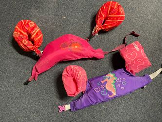 Set Of 2 Girls Floaties Swimming Life Safety Swimmies Swim Aids Girls Toddler Floaty Bands