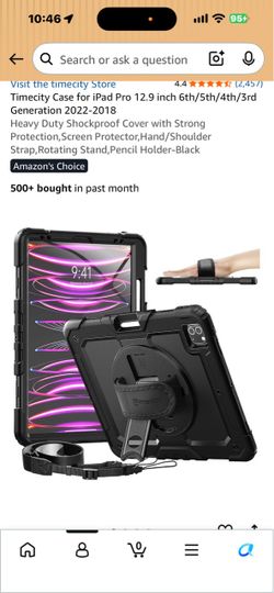 Timecity Heavy Duty iPad Pro 12.9” Case 3rd–6th Gen – Black