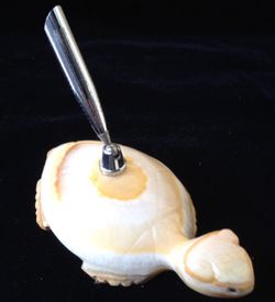 UNIQUE / MARBLE TURTLE FIGURINE, PEN HOLDER, PAPERWEIGHT