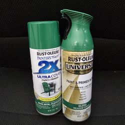 2 Cans Rustoleum Gloss Meadow Green Spray Paint