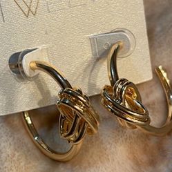 Twelve - Gold Knot Stud/ Hoop Earrings