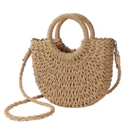 Womens Straw Beach Bag Woven Crossbody Shoulder Bags Top Handle Satchel Handbag Purse