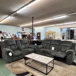 🔥Hot Deal🔥Brand New 2pc Name Brand Reclining Sofa And Reclining Loveseat $1599, Finance Available, Delivery Available 